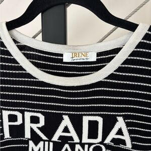 Prada' ish Monochrome Striped Tee